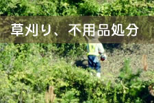 草刈り、不用品処分